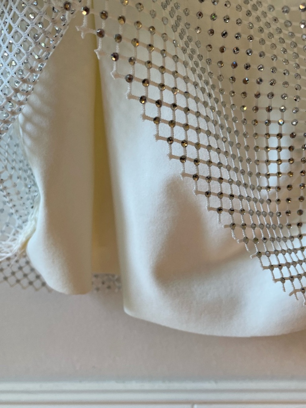 12th Tribe Anna White Rhinestone Mesh Sleeveless Backless Mini Dress size XS - Picture 7 of 16